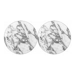 White Gray Marble Print Car Coasters