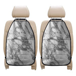 White Gray Marble Print Car Seat Organizers