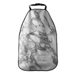 White Gray Marble Print Car Seat Organizers