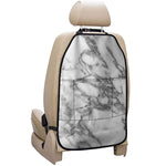 White Gray Marble Print Car Seat Organizers