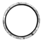 White Gray Marble Print Car Steering Wheel Cover