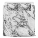 White Gray Marble Print Duvet Cover Bedding Set