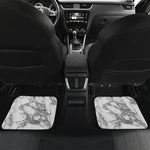 White Gray Marble Print Front and Back Car Floor Mats