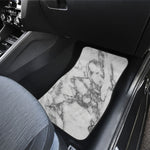White Gray Marble Print Front and Back Car Floor Mats