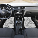 White Gray Marble Print Front Car Floor Mats