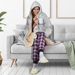 White Gray Marble Print Hooded Blanket