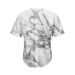 White Gray Marble Print Men's Baseball Jersey