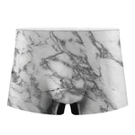 White Gray Marble Print Men's Boxer Briefs