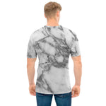 White Gray Marble Print Men's T-Shirt