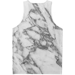 White Gray Marble Print Men's Tank Top