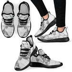 White Gray Marble Print Mesh Knit Shoes GearFrost