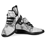 White Gray Marble Print Mesh Knit Shoes GearFrost