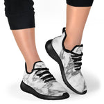 White Gray Marble Print Mesh Knit Shoes GearFrost