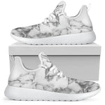 White Gray Marble Print Mesh Knit Shoes GearFrost