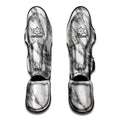 White Gray Marble Print Muay Thai Shin Guards