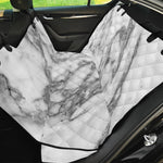 White Gray Marble Print Pet Car Back Seat Cover