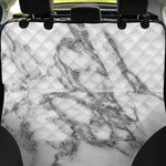 White Gray Marble Print Pet Car Back Seat Cover