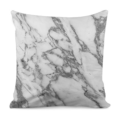 White Gray Marble Print Pillow Cover