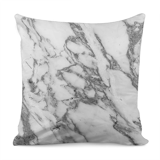 White Gray Marble Print Pillow Cover