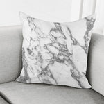 White Gray Marble Print Pillow Cover