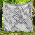 White Gray Marble Print Quilt