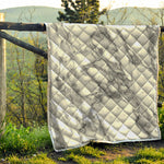 White Gray Marble Print Quilt