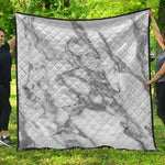 White Gray Marble Print Quilt