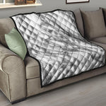 White Gray Marble Print Quilt