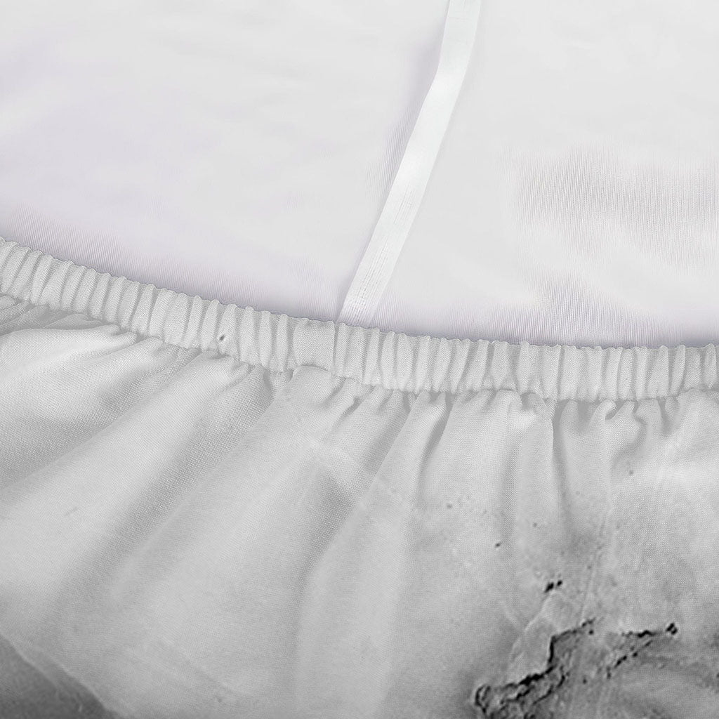 White Gray Marble Print Sofa Cover
