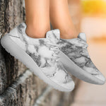 White Gray Marble Print Sport Shoes GearFrost