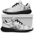 White Gray Marble Print Walking Shoes