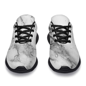 White Gray Marble Print Sport Shoes GearFrost