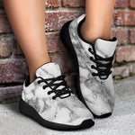 White Gray Marble Print Sport Shoes GearFrost