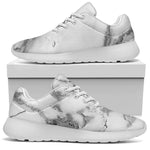 White Gray Marble Print Sport Shoes GearFrost