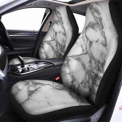 White Gray Marble Print Universal Fit Car Seat Covers
