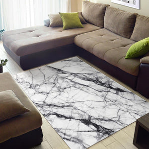 White Gray Scratch Marble Print Area Rug GearFrost