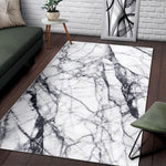 White Gray Scratch Marble Print Area Rug GearFrost