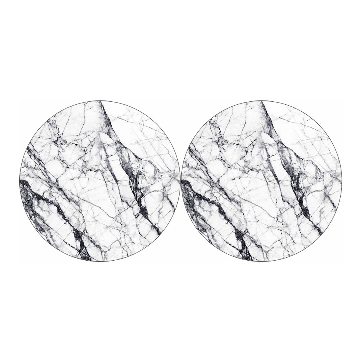 White Gray Scratch Marble Print Car Coasters