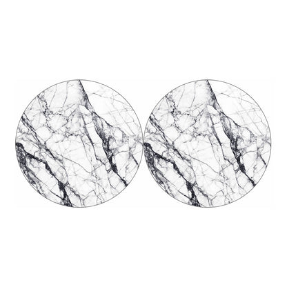 White Gray Scratch Marble Print Car Coasters