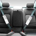 White Gray Scratch Marble Print Car Seat Belt Covers