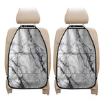 White Gray Scratch Marble Print Car Seat Organizers