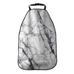 White Gray Scratch Marble Print Car Seat Organizers