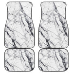White Gray Scratch Marble Print Front and Back Car Floor Mats