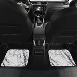 White Gray Scratch Marble Print Front and Back Car Floor Mats