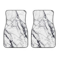 White Gray Scratch Marble Print Front Car Floor Mats