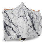 White Gray Scratch Marble Print Hooded Blanket