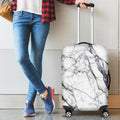 White Gray Scratch Marble Print Luggage Cover