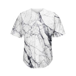 White Gray Scratch Marble Print Men's Baseball Jersey