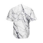 White Gray Scratch Marble Print Men's Baseball Jersey