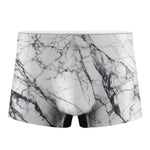White Gray Scratch Marble Print Men's Boxer Briefs